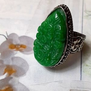 925 hand carved green Jade.